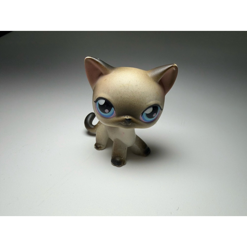 Littlest Pet Shop Siamese Cat 5 Vintage 2004 Hasbro‎ Red Magnet Blue Eyes LPS